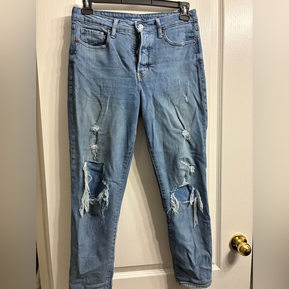 Old Navy Blue High-Rise Straight Jeans